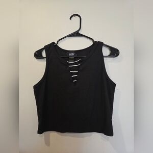 JUST POLLY Crop Top with Rhinestone Ladder Front